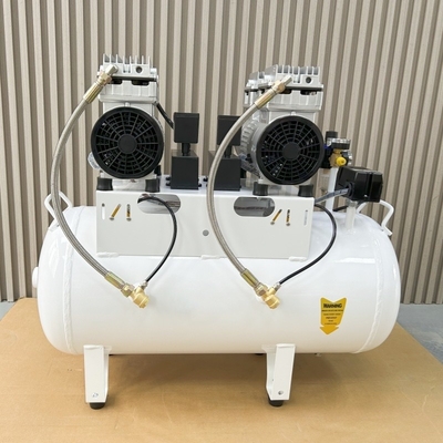 1100W οδοντική αντλία κενού συμπίεσης 60L χαμηλού θορύβου OEM/ODM οδοντική διπλή αεροσυμπίεση