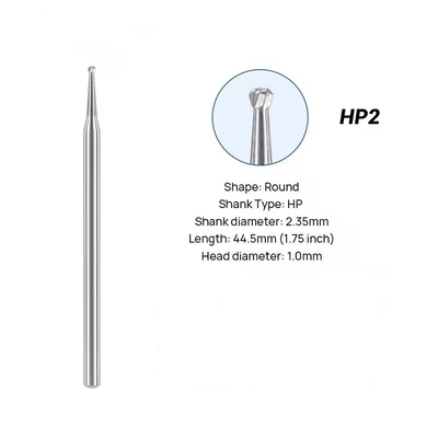 Τούλφραμ HP γυαλιστερό Carbide Bur 2.35mm οδοντιατρική HP Carbide Bur για ευθεία χειροπέδες