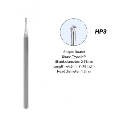 Τούλφραμ HP γυαλιστερό Carbide Bur 2.35mm οδοντιατρική HP Carbide Bur για ευθεία χειροπέδες