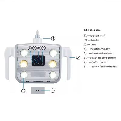 Dental Chair Oral LED Light Dental Lamp 6 Bulbs Shadowless Dental Unit Oral Light for Implant Surgical
