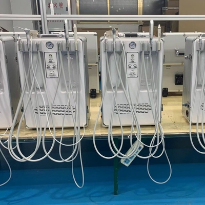 Οδοντιατρική φορητή μονάδα θεραπείας με οδοντοπλαστικό και θεραπευτικό ελαφρύ χειροπέδιο