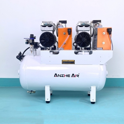 220V 60L Οδοντιατρικός ατμοσφαιρικός συμπιεστής με αέρα στεγνωτήρα Χωρίς λάδι Αθόρυβος ιατρικός ατμοσφαιρικός συμπιεστής για 4 οδοντιατρικές μονάδες