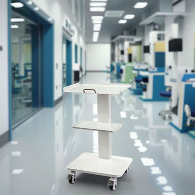 Καλή τιμή. Φορητό οδοντιατρικό καροτσάκι Πολυλειτουργικό κινητό 3 στρώματα ράφι μεταλλικό κινητό καροτσάκι λευκό χρώμα οδοντιατρικό εργαλείο καροτσάκι σε απευθείας σύνδεση