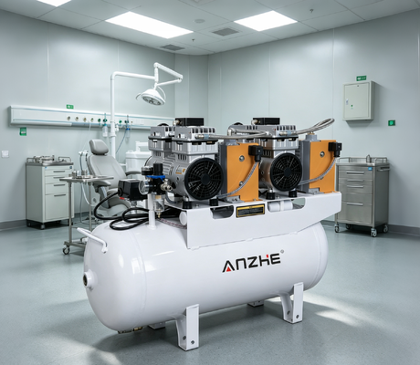 Καλή τιμή. 60L Silent Oil Free οδοντιατρικός αεροσυμπιεστής με στεγνωτήρα αέρα 1700W υψηλής απόδοσης για 4 οδοντιατρικές καρέκλες online