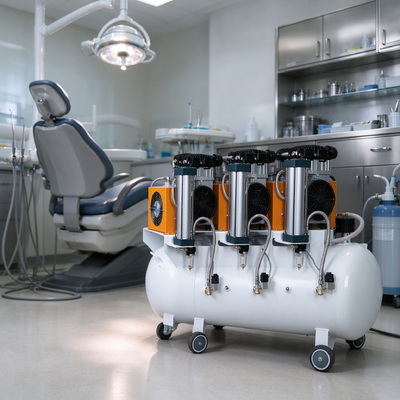 150L Silent Oil Free Dental Air Compressor With Air Dryer 3300W 420Lmin Medical Air Pump For Dental Clinic And Veterinary Hospital